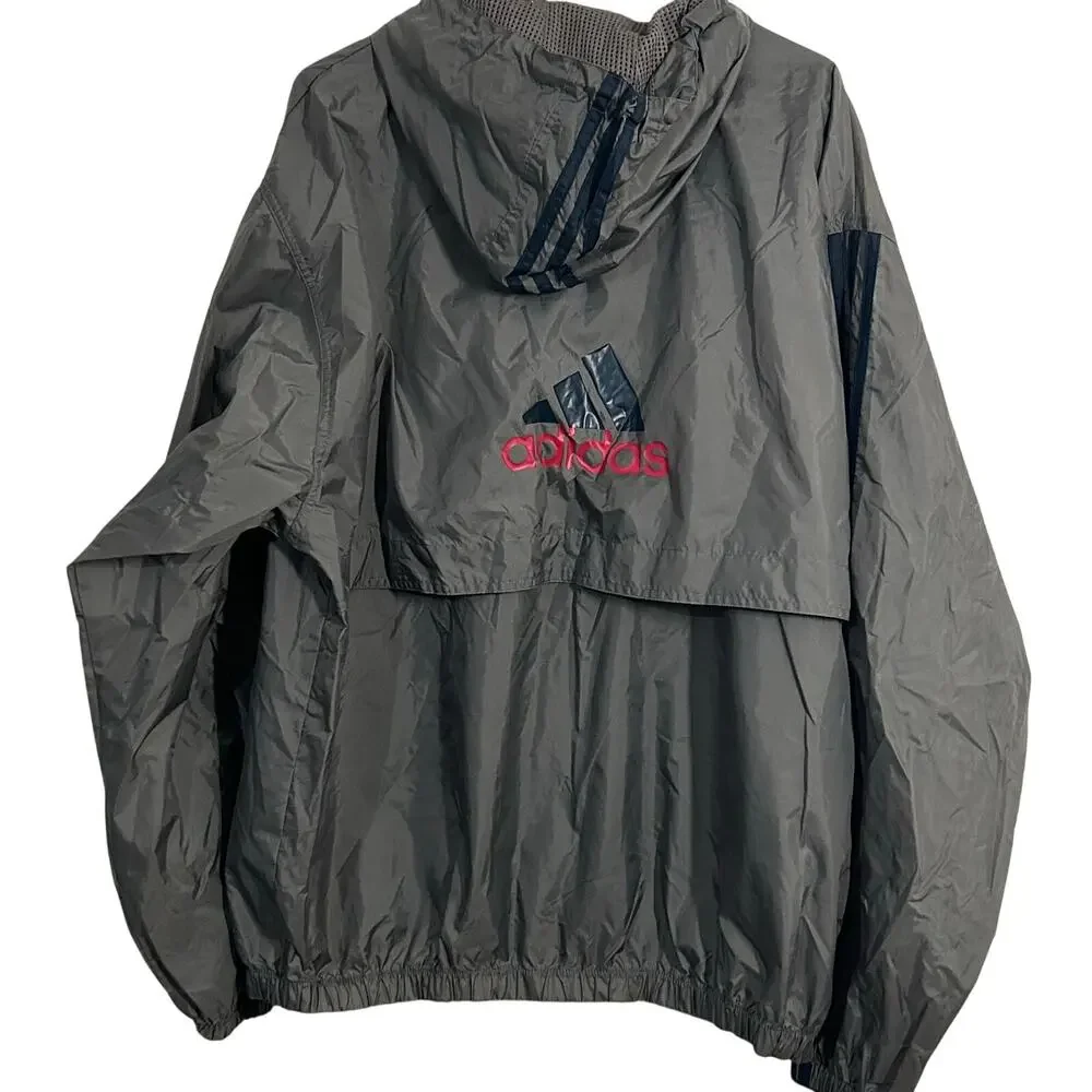Adidas grey windbreaker large breathable lightweight outdoor